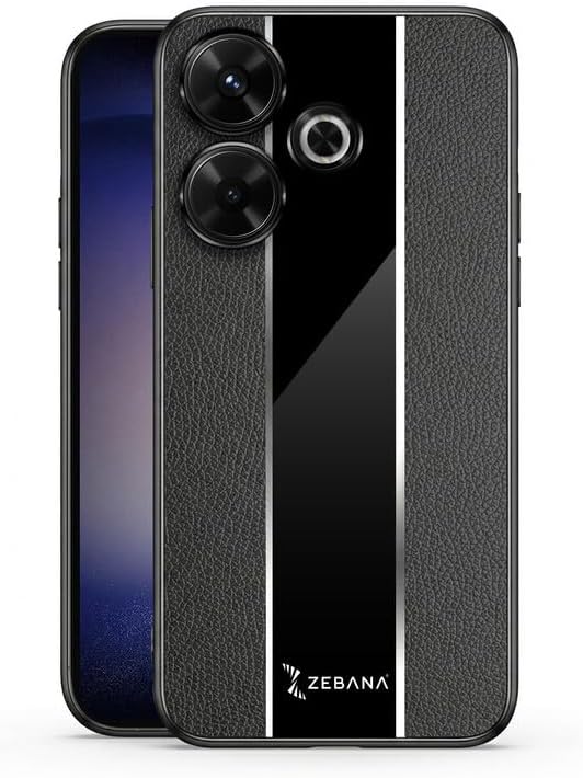Zebana Xiaomi Redmi 13 ile Uyumlu Kılıf Zebana Premium Deri Kılıf Siyah