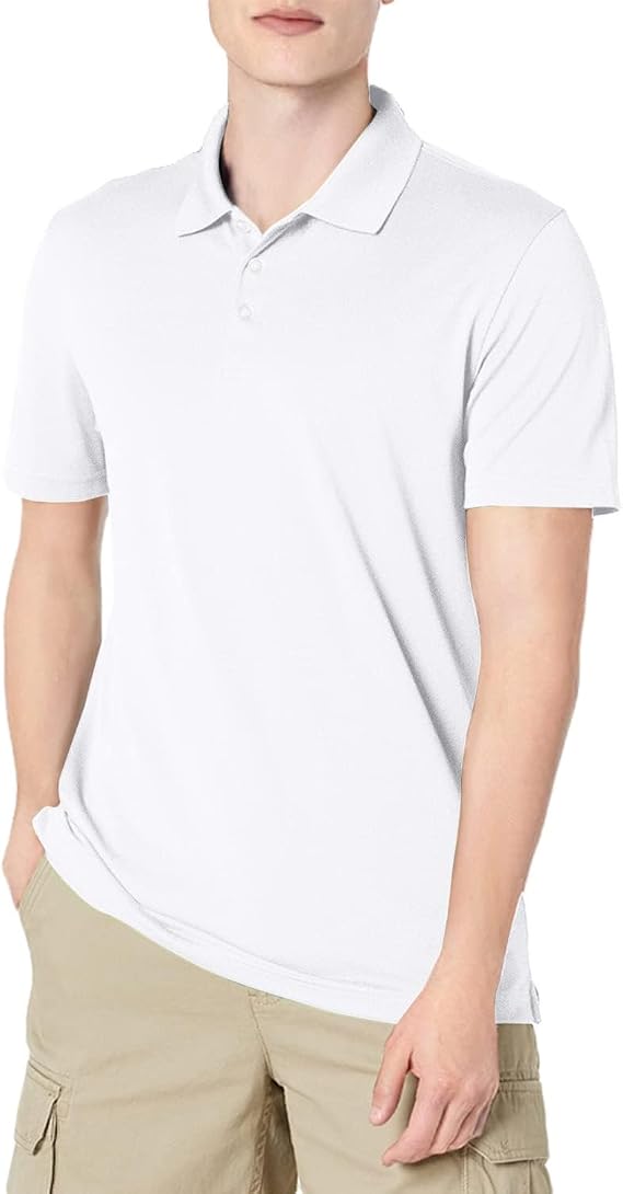 Amazon Essentials Men's Golf Polo Shirt, Short Sleeve, Slim-Fit, Quick-Dry