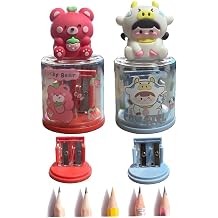 Mini Figürlü Sevimli 2 li Kalem Traş 2 Adet Hazneli Kalemtıraş Çift Bıçaklı Kalem Açacağı Figürlü NO1 Jumbo ve Standart