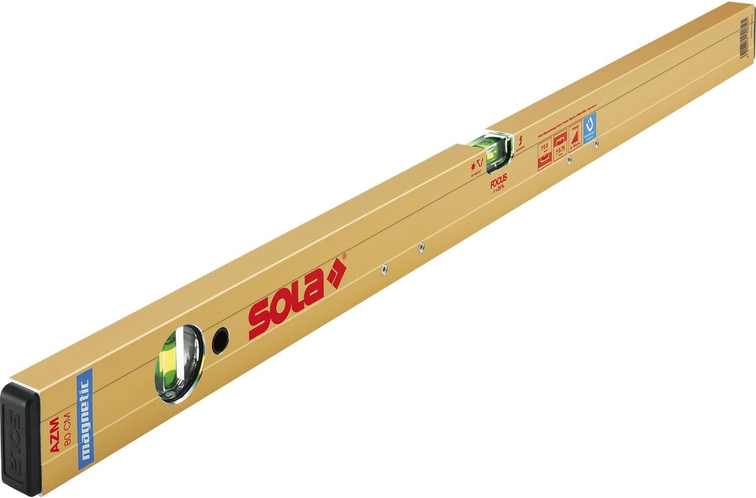 Sola Azm 30 Magnetic Spirit Level 30 cm Strong Hold Thanks to Neodymium Magnets Spirit Level with Magnet 30 cm Patented Sola-Focus Dragonfly