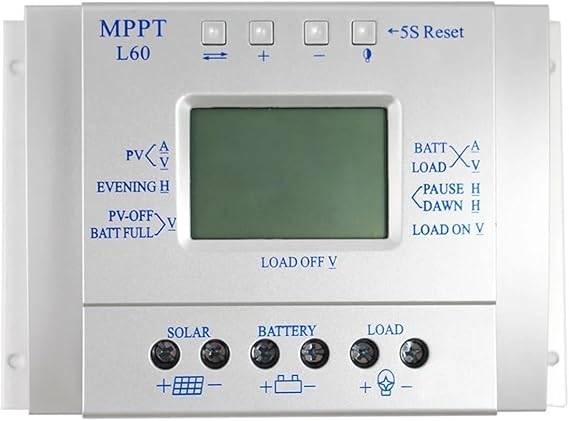 Solar Charge Controller, Solar Charger Controller, MPPT, Solar Charging Controller, 60A, 80A, Automatic, 12V, 24V, Max 50V, Input, Solar Regulator, LCD Display, USB 5V 1.5A, Output, Marine Outdoors