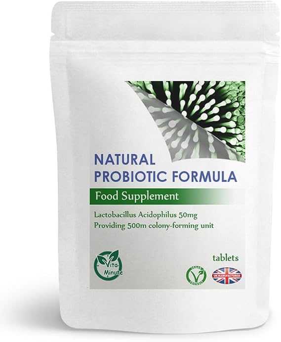 Acidophilus Lactobacillus 500m CFU - 100 Tablets (Vegan) Supports Bacteria Levels, Digestive & Gut Health, Stomach Acid