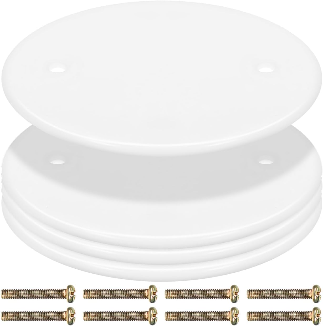 4pcs Ceiling Hole Covers Round Covering Plates Circular Ceiling Blank Up Covers Flat Blank Plate Round Electrical Box Panel