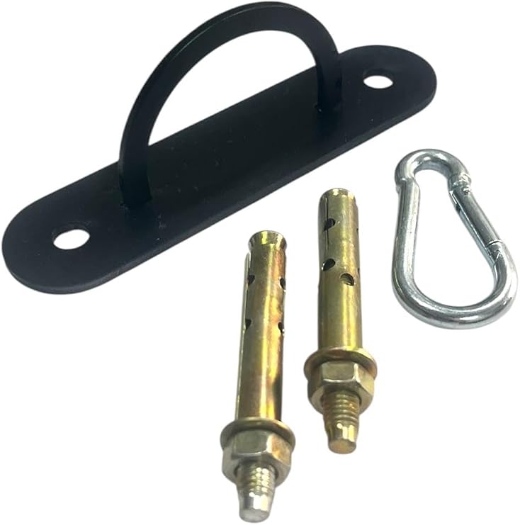 Boks Torbası Tavan Askı Aparatı, 14 cm Oval Lazer Kesim, 2 Çelik Dübel ve Karabina