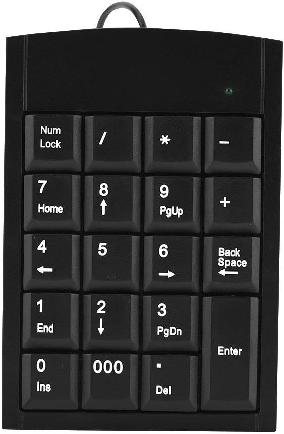 Richer-R USB Numeric Keypad,Portable Anti-slip Mini USB Wired Number Keyboard Number Pad for Laptop, Desktop Computers, etc