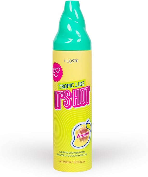 I LOVE Tropic Like It's Hot Whipped Shower Foam Tropical Fruit Scented Body Wash Moisturising Creamy Lather Shower Mousse for Soft Smooth Skin 250ml