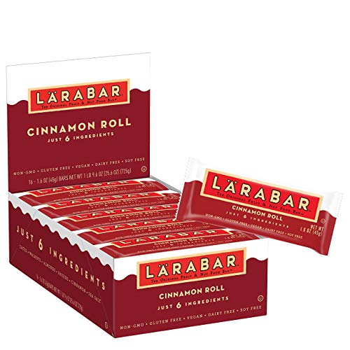 Food Should Taste Good Larabar Cinnamon Roll, Gluten Free Vegan Fruit & Nut Bar, 1.6 oz Bars, 16 Ct