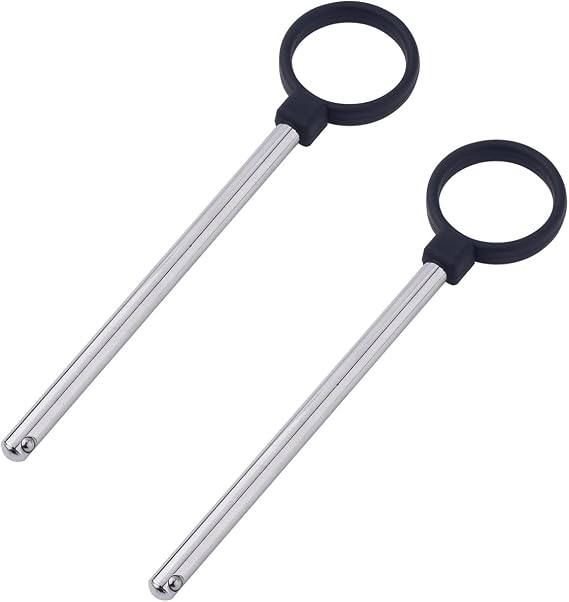2pcs Ring Shaped Weight Machine Stack Pin, 3/8 Inch Diameter Drop Set Pins 6 Inch Gym Pins for Weight Stack Carbon Steel Loading Pin for Weight Plates Weight Selector Stack Extender Pin for Home Gym