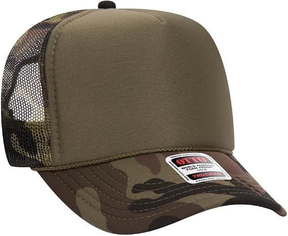 Otto Cap 5-Panel High Crown Mesh Back Trucker Hat