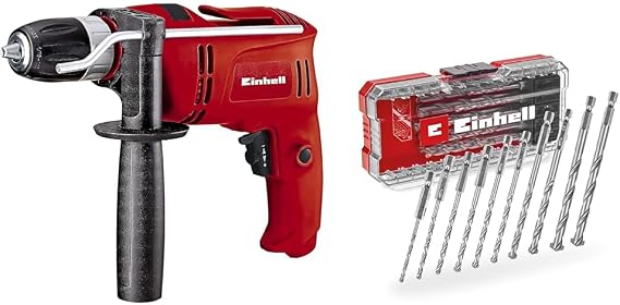Einhell TC-ID 650 E, Darbeli Matkap + Einhell Beton delme uç seti 10 parça, S-CASE kutu