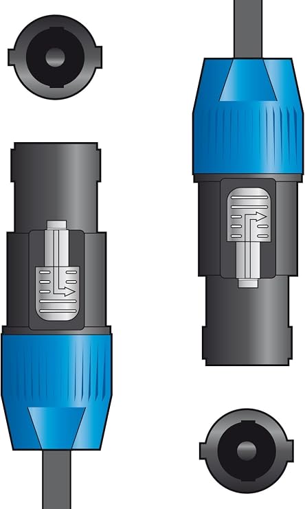 QTX Essential Speaker Lead Heavy Duty Speaker Cable SPK Plug to SPK Plug for Reliable Audio Connection Speaker Plug to Speaker Plug 1.5 Metre Black