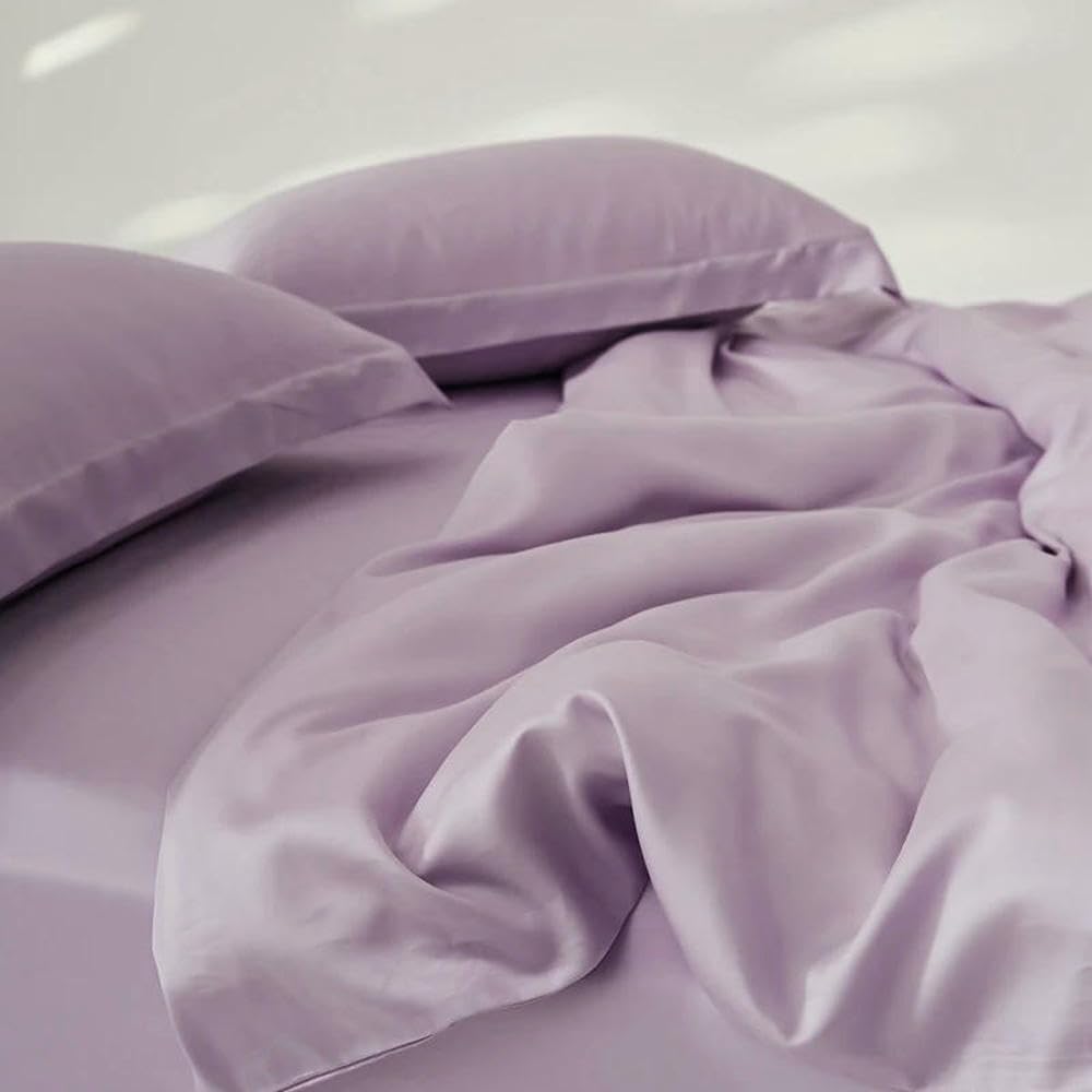 Lyocell Fiber Bedding Set Luxury Silky Smooth Duvet Cover Bed Sheet Pillowcase Solid Tencel Bedclothes Queen Full Cooling