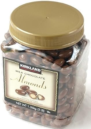 KIRKLAND Signature Milk Chocolate Almonds 1.36kg x 4 Pieces - Requires Refrigeration