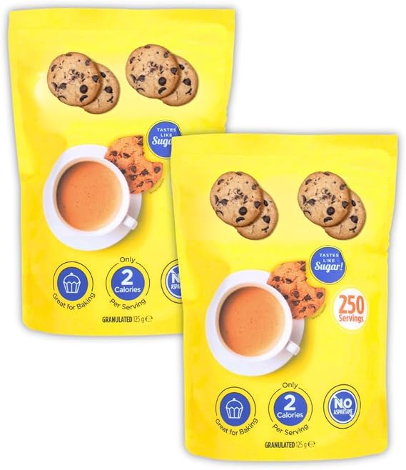 XENEVO Low Calorie Sweetener Granulated 125g - Bundle of 2 | 250 Servings Per Pack | Tastes Like Sugar | Great for Baking | Only 2 Calories Per Serving