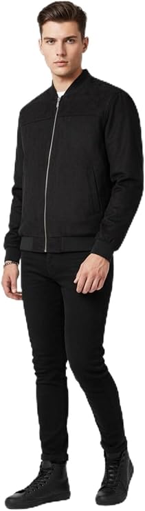 Plus Scorpion Erkek Süet Mont Ceket Fermuarlı Bomber Kesim Slim Fit, PRA-13458386-490200
