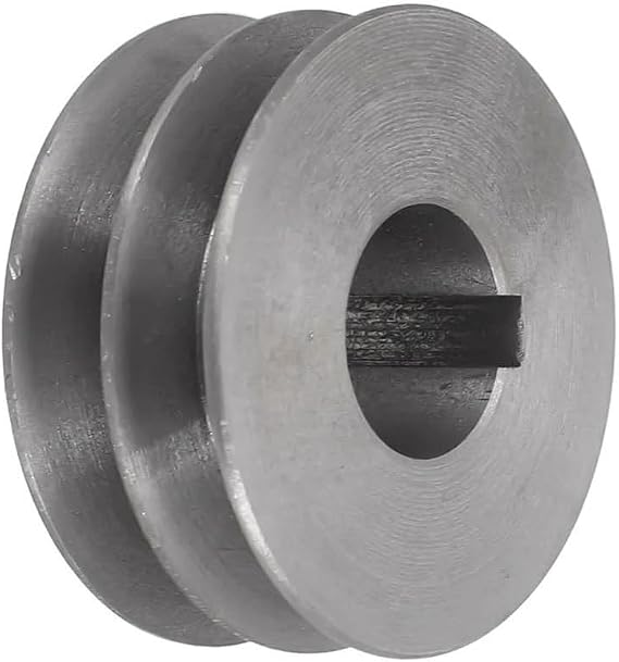 Double Groove Cast Iron V-Belt Pulley, Bore Dia 19mm-28mm, Durable Motor Timing Belt Accessory(64x30x28mm)