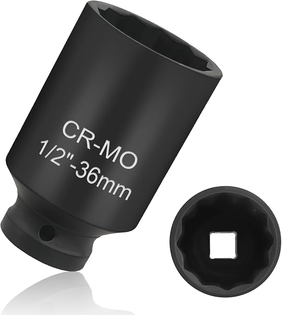 36mm Socket, 1/2" Drive, 12 Point Impact Socket for Axle Nuts