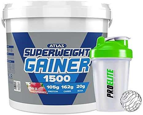 Super Weight Gainer Mass Gain 5kg / 5000g + Shaker (Strawberry)