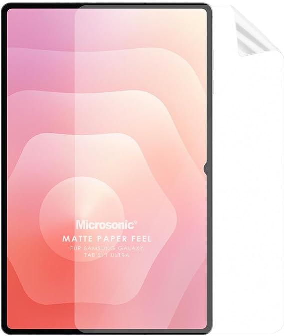Microsonic Samsung Galaxy Tab S11 Ultra Paper Feel Kağıt Dokulu Mat Ekran Koruyucu [Galaxy Tab S11 Ultra ile Uyumlu Ekran Koruyucu - Şeffaf]