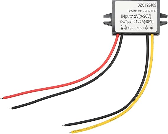 DC to DC Step Up Module, DC Boost Module IP67 Waterproof PP Housing Boost Voltage Converter Module 12V 9 to 20V to 24V 2A