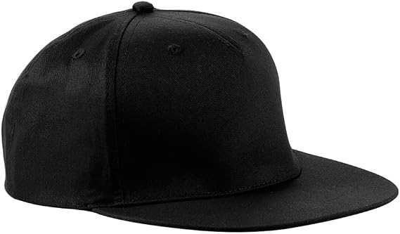 Beechfield B610.BLK Unisex 5-Panel Snapback Cap - Black, One Size
