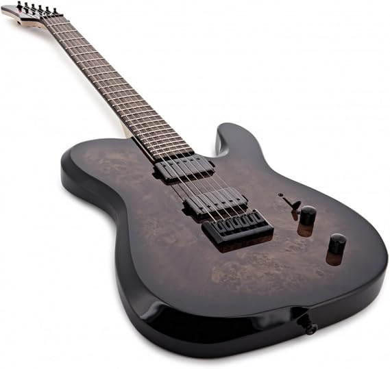 734 Pro Electric Guitar Standard Size by G4M, Black Burl Burst