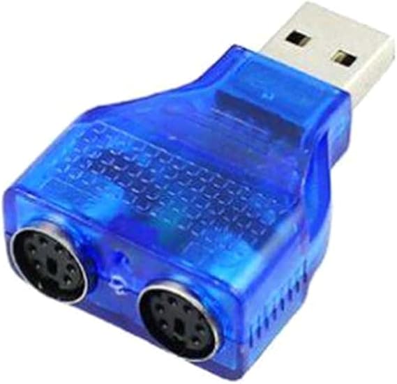 USB 2.0 to 2 変換アダプター ブルー キーボード/ケーブルコンバーター用チップ付き