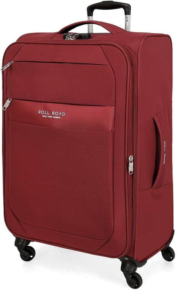 Roll Road Royce Medium Suitcase, Red, 4 Wheels, Polyester