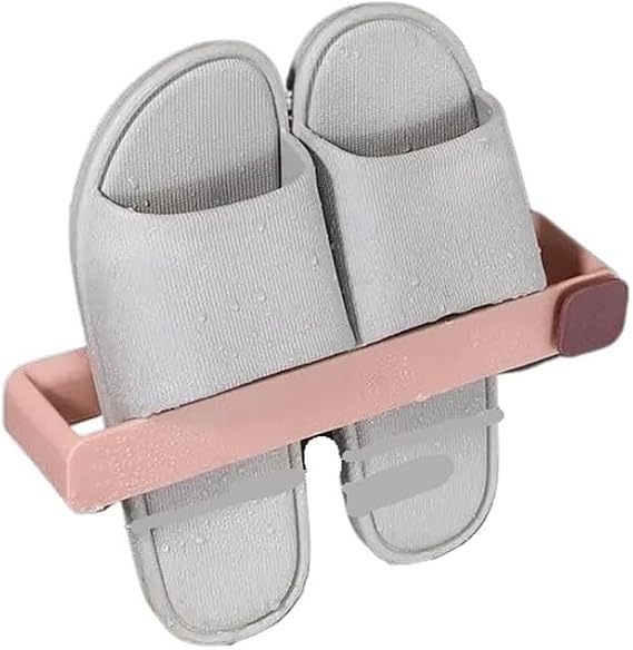 2025 Wall Mounted Shoes Rack Space Saving Slippers Storage Holder Folding Bathroom Towel Rack Bathroom Accessories(Bronze)