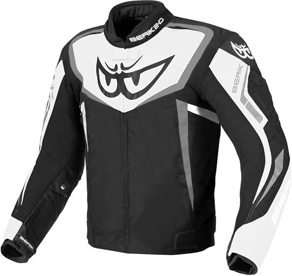 Berik Bad Eye Waterproof Motorcycle Textile Jacket black/white 56