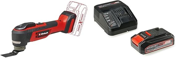 Einhell TP-MG 18 Li BL - Solo, Akülü Raspalama Makinesi ve Einhell 18V 2,5 Ah PXC Starter Kit (Başlangıç Seti)