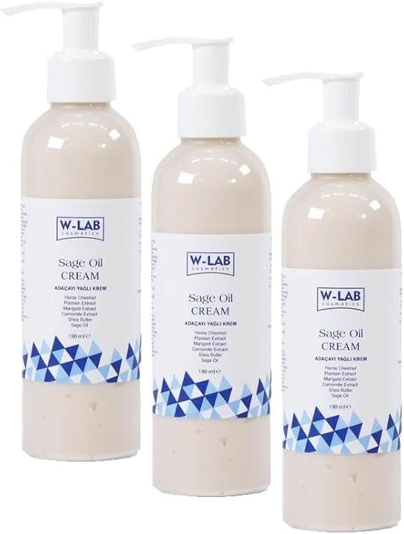 W-Lab Kozmetik Sage Oil Adaçayı Yağlı Varis Kremi 190 ML (3 paketi)