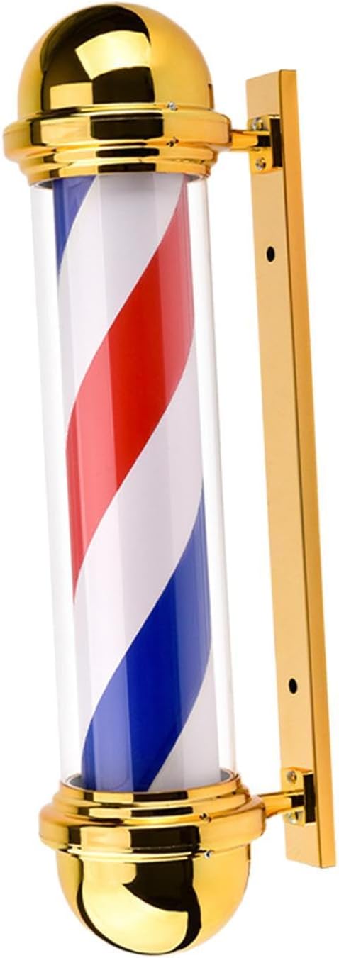 Barber Pole Light, Wall Mount Retro Barbershop Rotating Light, Barber Shop Pole LED for Outdoor Indoor Household