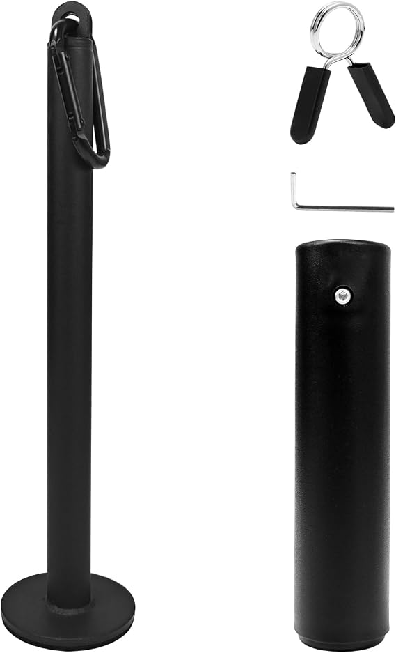 Loading Pin, Olympic Weight Plates Lifting Pin 1 and 2 inch with Carabiner, 25mm Barbell Clip, Olympic Adapter Sleeve