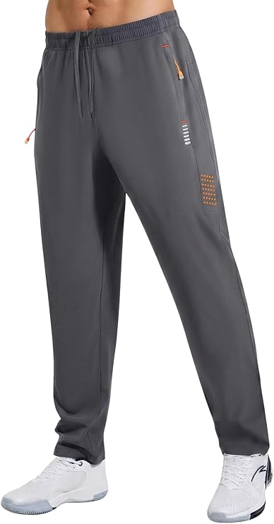 Gaiatiger Tracksuit Bottoms Men Breathable Joggers with Zip Pocket
