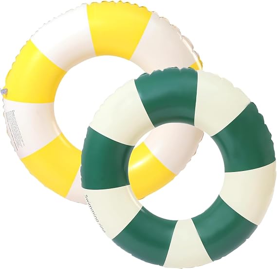 Inflatable Swimming Ring, Vintage Striped Inflatable Float, Pool Floats Floating Rubber Ring Float, for Summer Pools and Beach for Adults and Kids