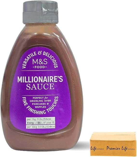 M&S Caramel Sauce with Dark and White Chocolate, Millionaire's Sauce, 310g, Versatile Dessert Topping, In Premier Life Store Box