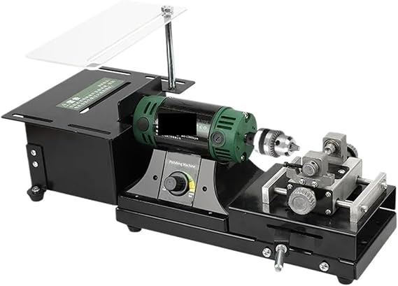 Gemstone Polishing Machine, Multifunctional Table Saw Stone Polishing Tool Small Jade Emerald Cutting Engraving Punching All-in-One Machine for Gem, Stone, Crystal(1850W Simple)