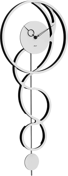 Hermle 61023-002200 Modern Wall Clock 68 cm x 26 cm x 5 cm White/Black