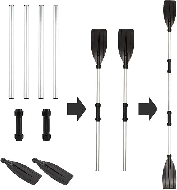 Double Paddle Kayak Padd Aluminium Alloy Paddle Adjustable Length Canoe Paddle Removable Kayak Paddle Double Paddle Foldable Paddle for Kayak Canoe Inflatable Boat