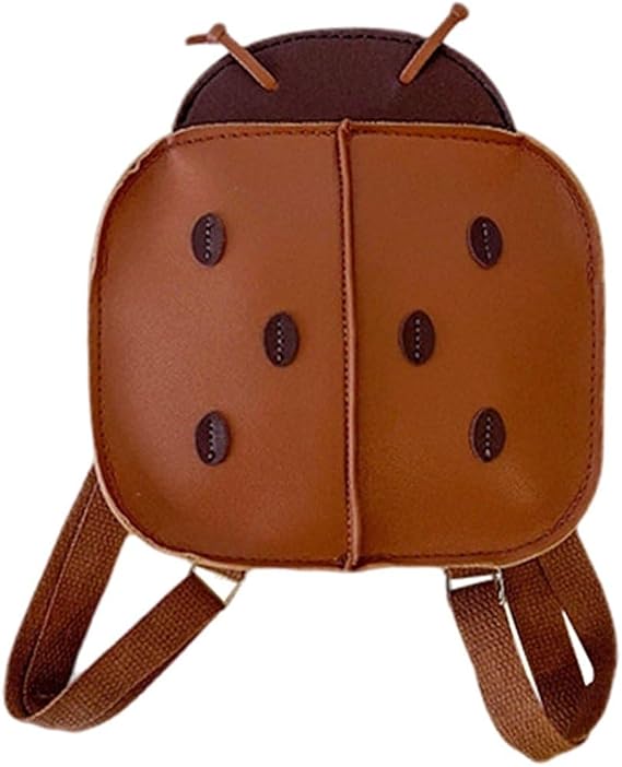 Cute Ladybug Backpack for Girls Boys, Kids School Bag Pu Leather Backpacks Animal Schoolbag Book Bag for Children