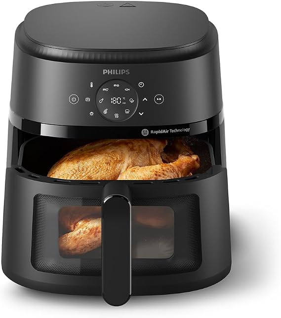 Philips 2000 Airfryer – Air Fryer 6.2L, 13 Options, Touch, Black