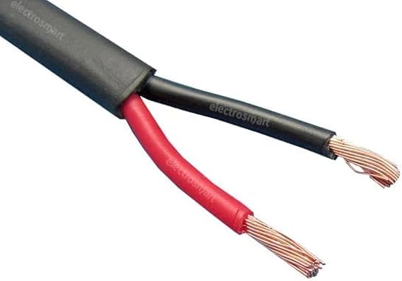 electrosmart 2 Core 1mm 16.5A Twin Red/Black Copper Automotive Cable Wire 2 x 1mm Thin Wall Flat Stranded 12V 24V 16.5 Amp (5m)