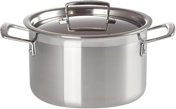 Le Creuset 3-Ply Stainless Steel Deep Casserole with Lid, 20 x 9.7 cm, 96200620001000