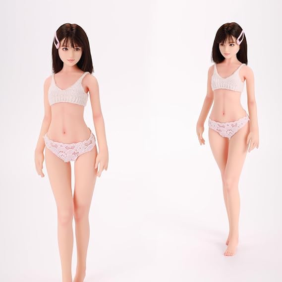LDDOLL1/6 Scale Figure, Female, Ultra Flexible, Seamless, Naked, Silicone 27S No Head Fingers Wired + Mechanical Skeleton + Body, Real Makeup, Semi-White Close to OB White Skin