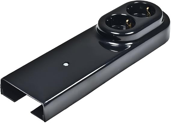 2-Way Surface-Mounted Schuko Socket White or Black (Black)