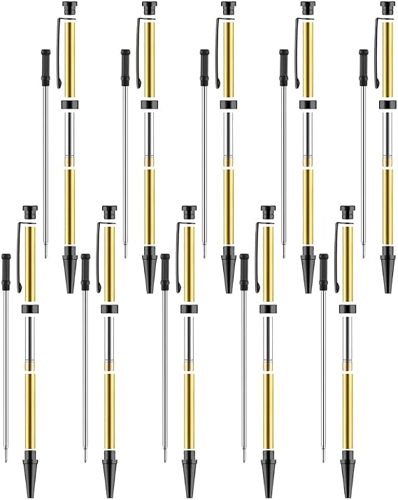 10 Pcs Pen Kits for Wood Turning, 7mm Slimline Pen Twist Kit with Refill Lathe Turning, Wood Turning Pen Kits for DIY Project Supplies, Black