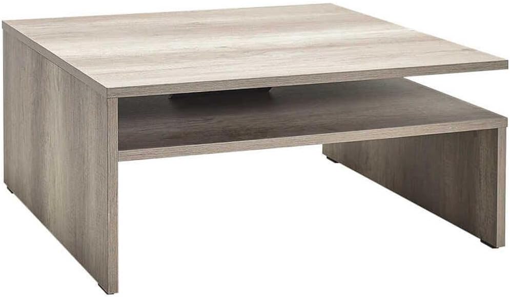 Adore Mobilya Level Kare Orta Sehpa - Açık Ceviz Tori 90x42x90 cm GxYxD