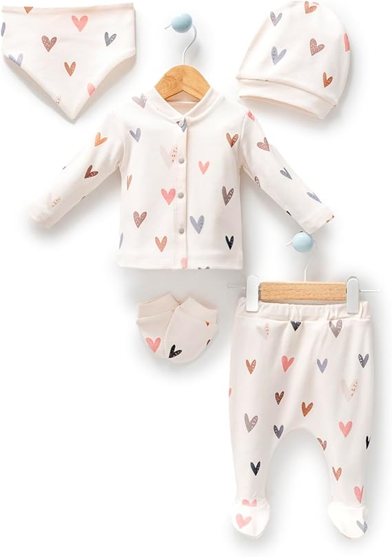100% Cotton Hospital Exit Heart Set Of 5