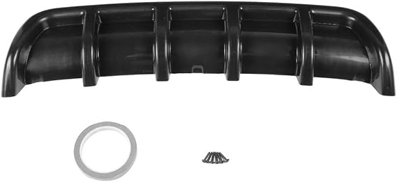 Car Rear Bumper Diffuser, Universal Black ABS Car Rear Bumper Shark Fin Spoiler Diffuser (Jet Black)